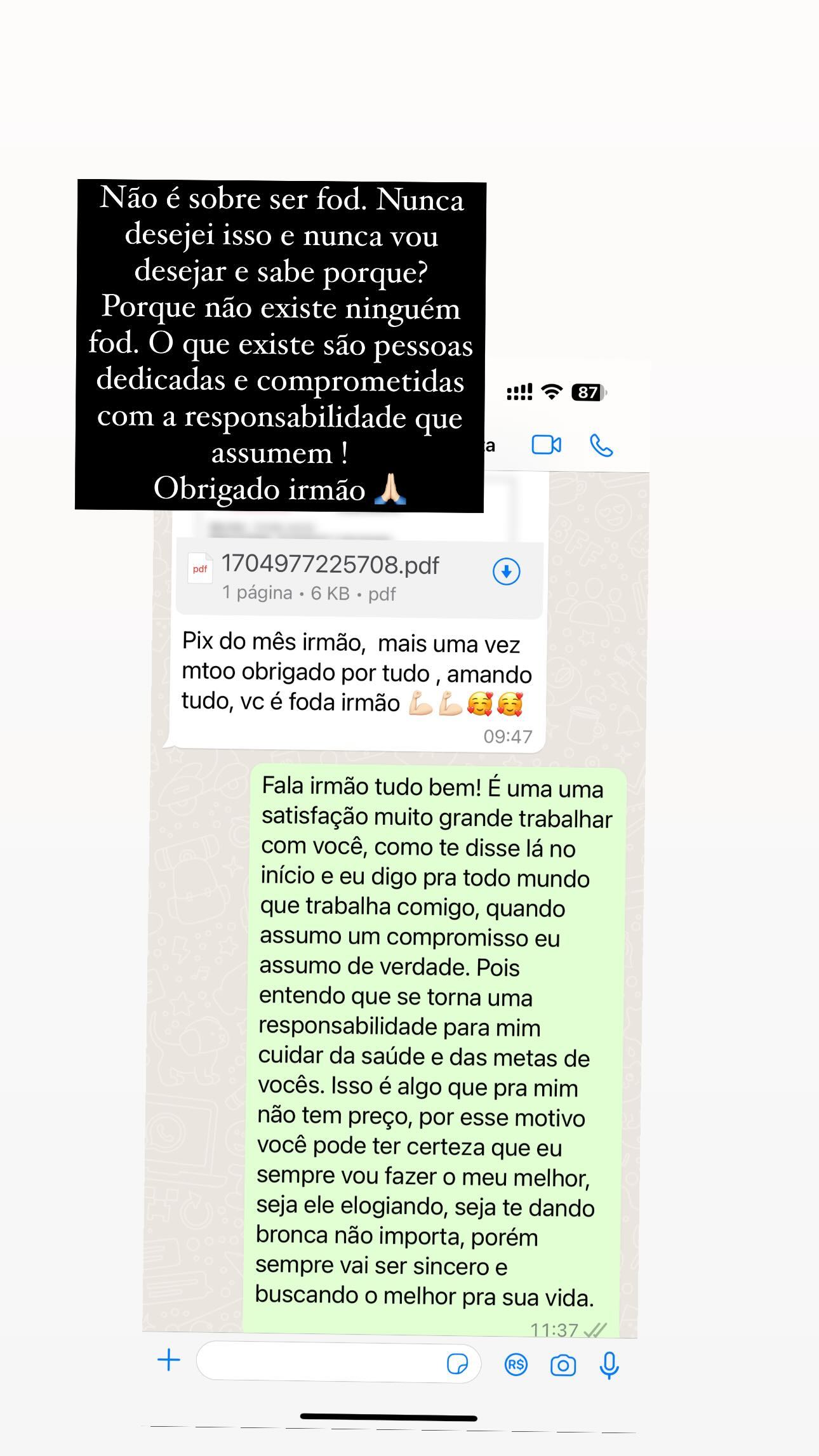 Feedback de paciente no WhatsApp