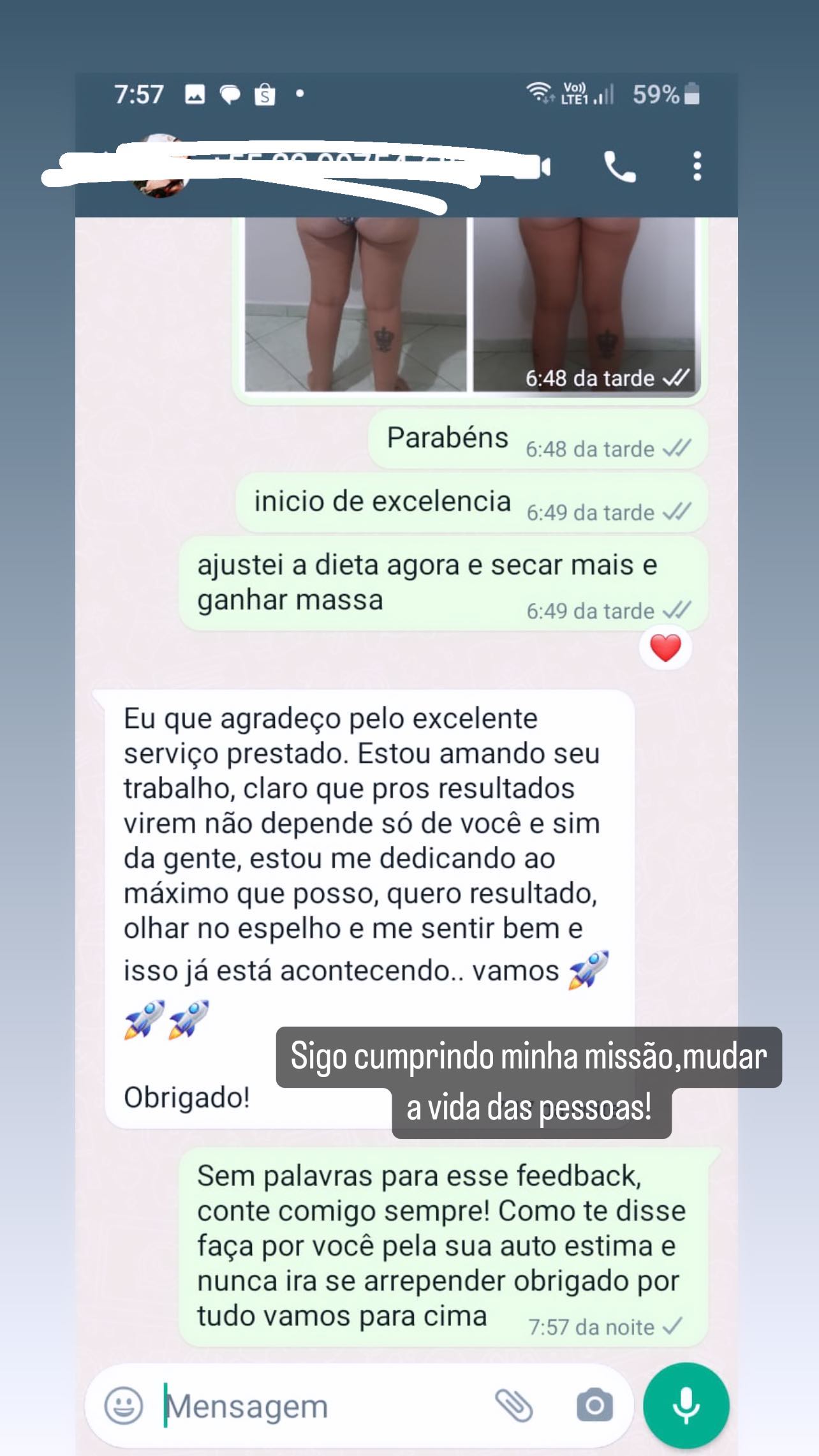 Feedback de paciente no WhatsApp